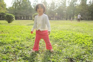 足立区元渕江公園
娘の風花。